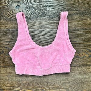 Pink Zara Terrycloth Crop Top